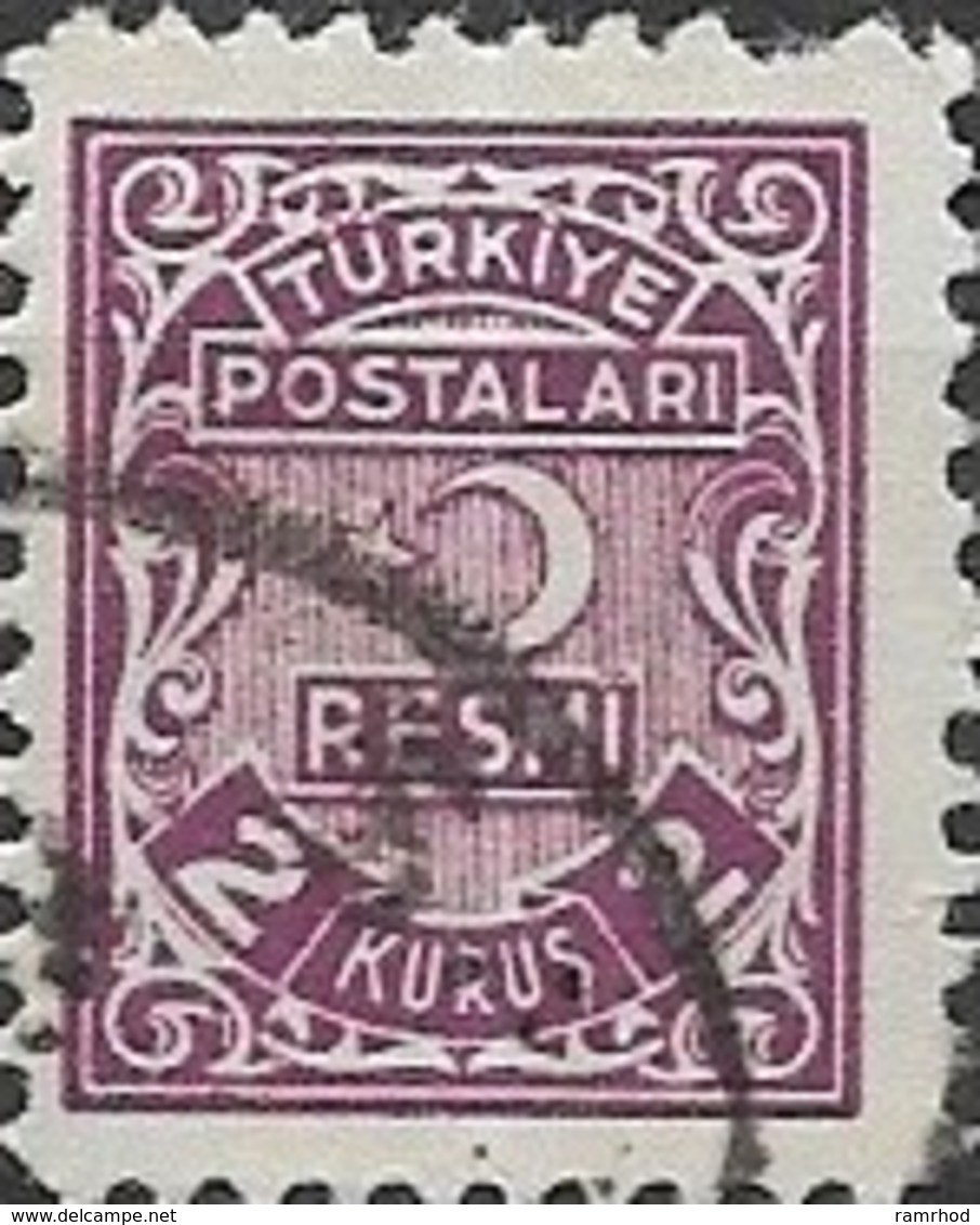 TURKEY 1947 Official - 2k Purple FU - Timbres De Service