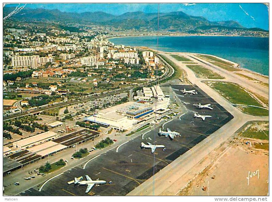 Alpes Maritimes -gd Format -ref 202- Nice - Vue Generale De L Aeroport De Nice Cote D Azur -photo Aerienne - - Aerodromi