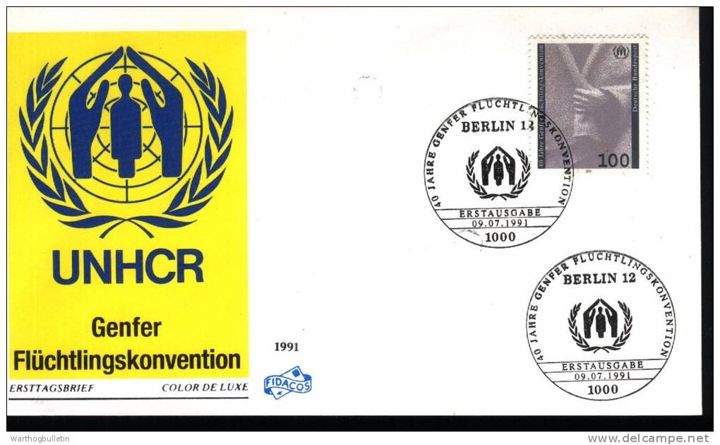 1991 German FDC "Refugee Convention" With Berlin Cancel - Other & Unclassified