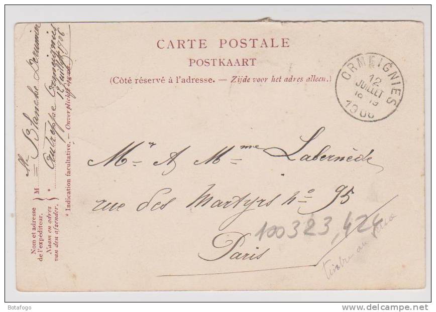 CPA CHATEAU DE BELOEIL BASSIN DES POISSONS ROUGES EN 1908 - Beloeil