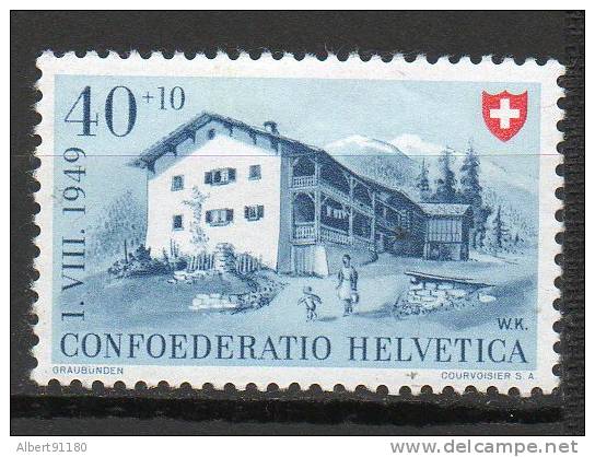 SUISSE 40c+10c Bleu Rouge 1949 N°480 - Unused Stamps