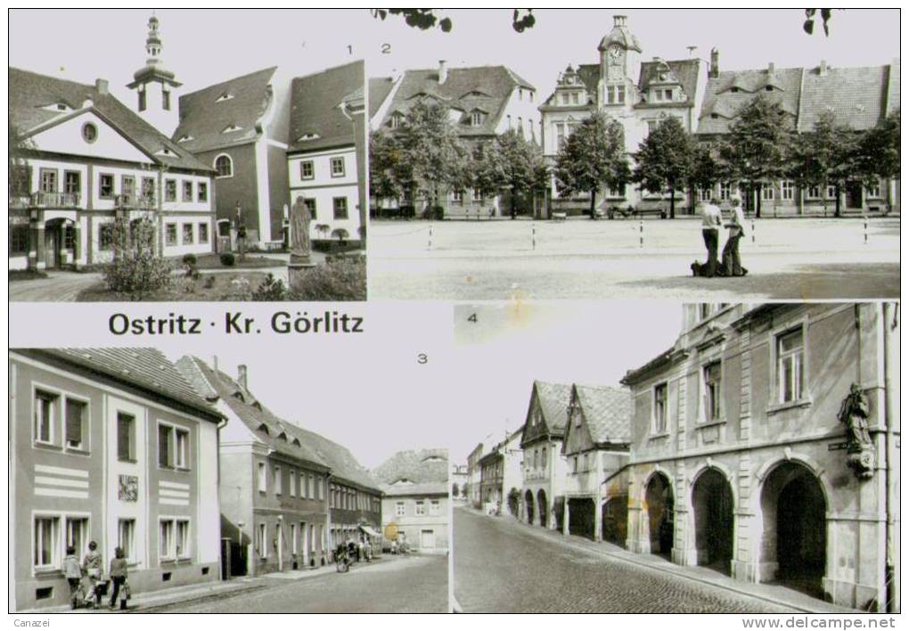 AK Ostritz/Kr. Görlitz, Von-Schmitt-Straße, Karl-Marx-Platz, Zittauer Str., 1983 - Ostritz (Oberlausitz)