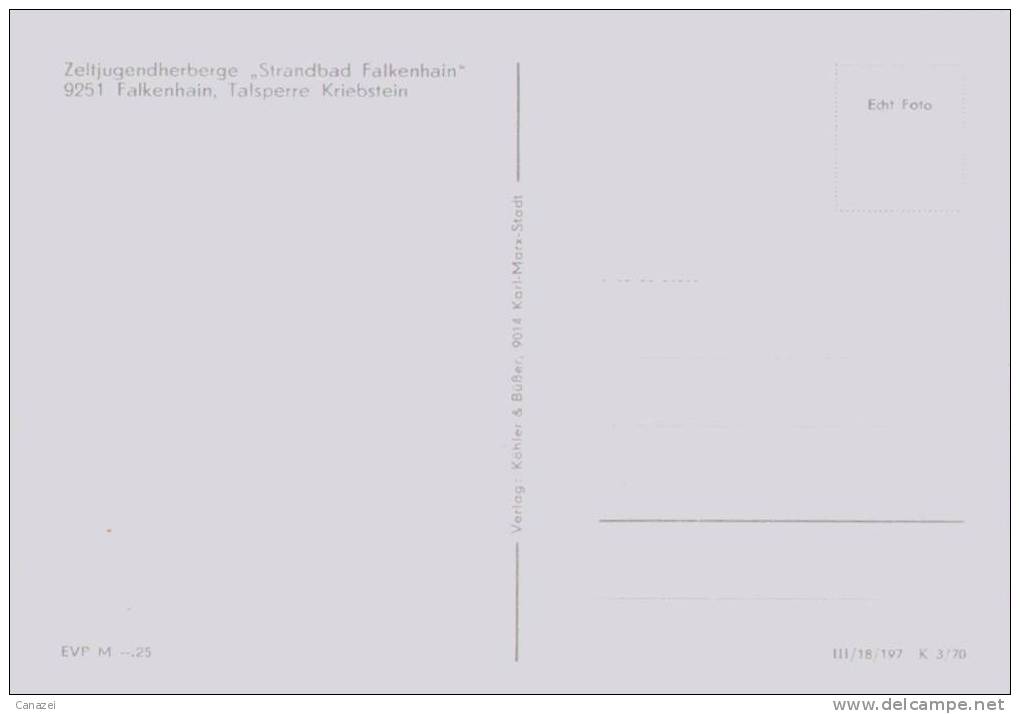 AK Falkenhain, Zeltjugendherberge "Strandbad Falkenhain", Kriebstein, Ung, 1970 - Mittweida