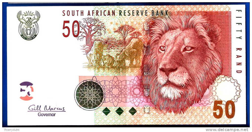 Afrique Du Sud 50 Rand 2009 Sign Marcus South Africa Animal Lion Skrill Paypal OK - Sudafrica