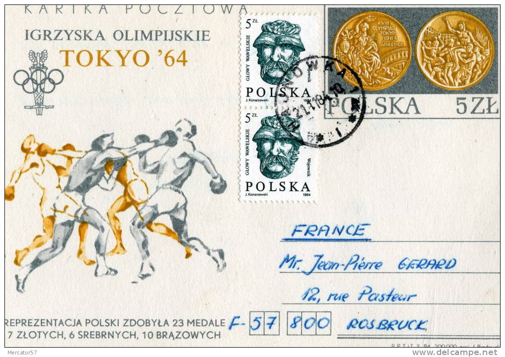 POLOGNE JO TOKYOEntier Postal Illustration BOXE Oblitérée - Summer 1964: Tokyo