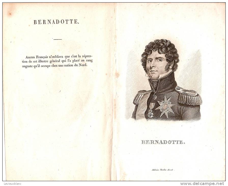 Napoléon/Empereur/Gravure       /  BERNADOTTE/Maréchal De France/Panckoucke/Tardieu       /1818                   NAP1 - Documents Historiques