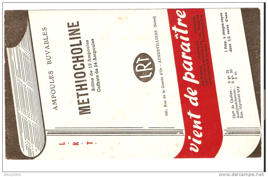 METHIOCHOLINE  LRT    MEDICAMENT DOCTEUR PHARMACIE       Ref:385 - Chemist's