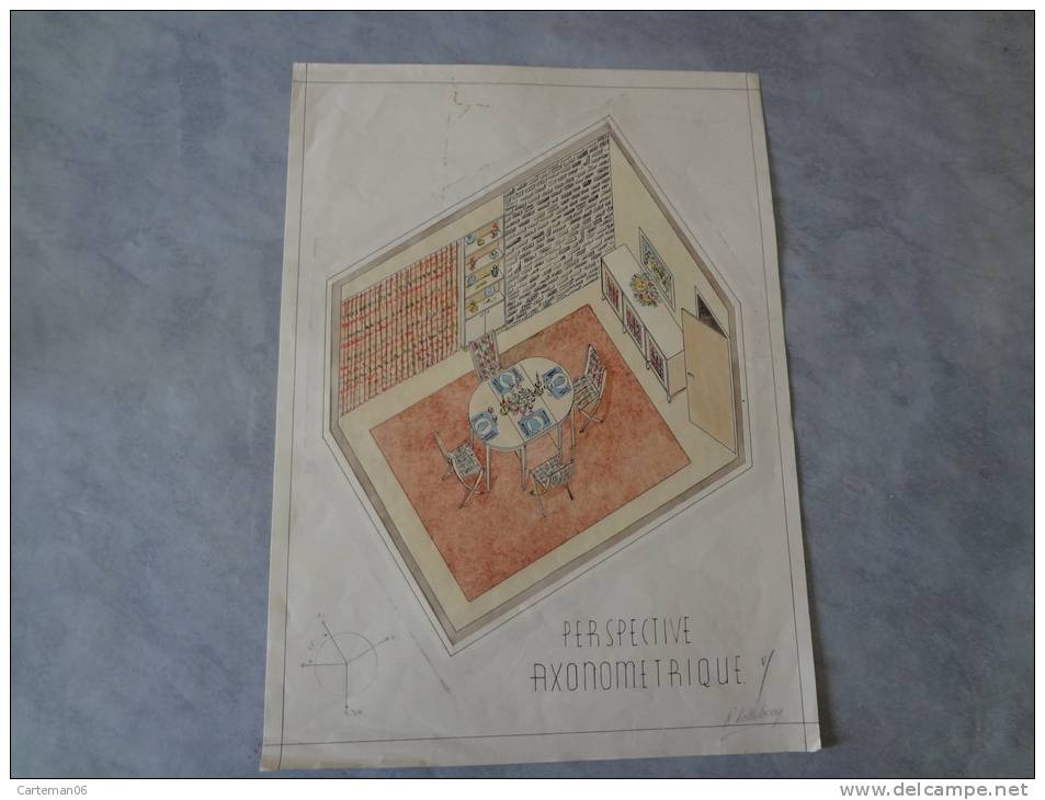 Plan D'architecte Décorateur R. Hollebecq - Perspective Axonométrique - Architectuur