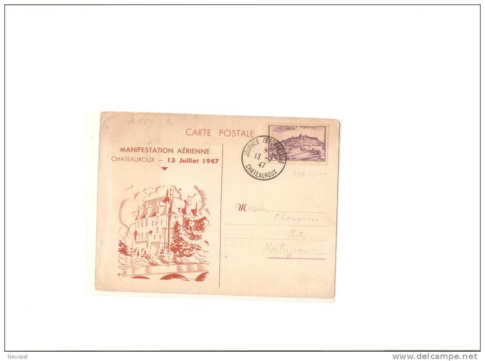 Carta Postal  1947 Con Viñeta De Avion Por Detras - Non Classificati