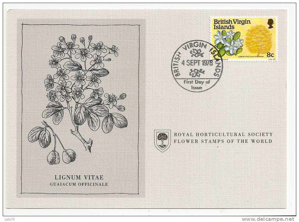 Carte 1er Jour - Brithish Virgin Island - Fleur - Lignum Vitae - British Virgin Islands