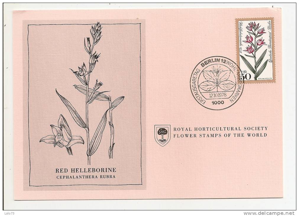 Carte 1er Jour - Allemagne - Berlin - Fleur - Red Helleborine - Autres & Non Classés