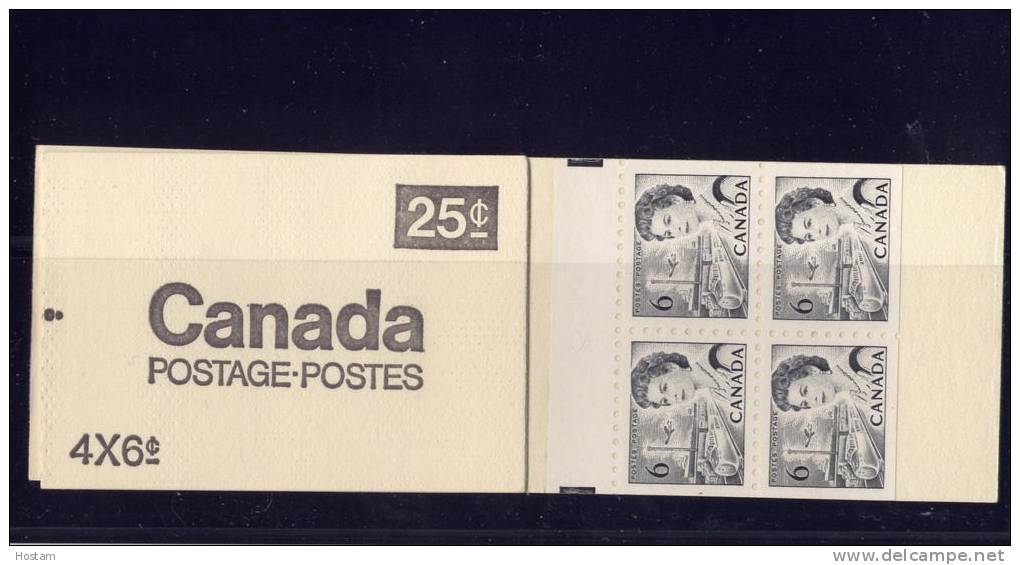 Canada,1970, # 62 With Pane #460e,   PANE IS GLUED TO BACK COVER.. Perf 10.0 Bilingual - Carnets Complets