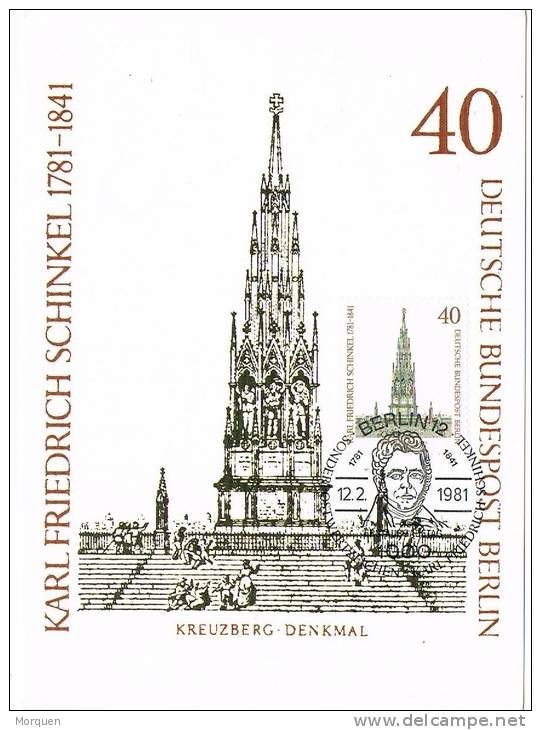 2641. Tarjeta Maxima BERLIN (Alemania) 1981.  Frederich Schinkel - Otros & Sin Clasificación