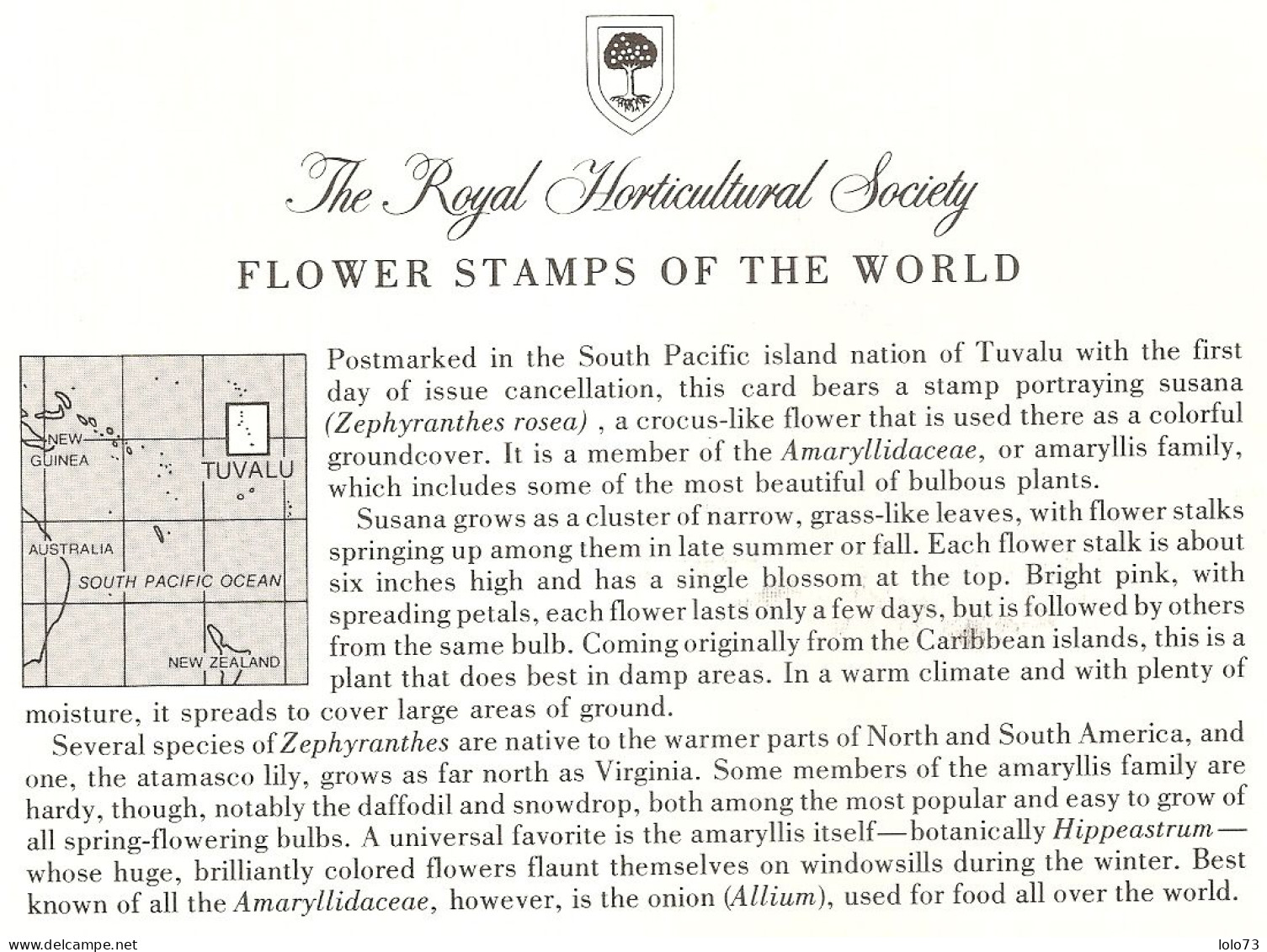 Carte 1er Jour - Tuvalu - Fleur - Susana - Tuvalu