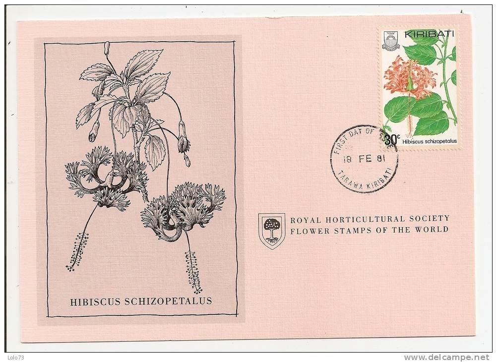 Carte 1er Jour - Kiribati - Fleur - Hibiscus Schizopetalus - Kiribati (1979-...)