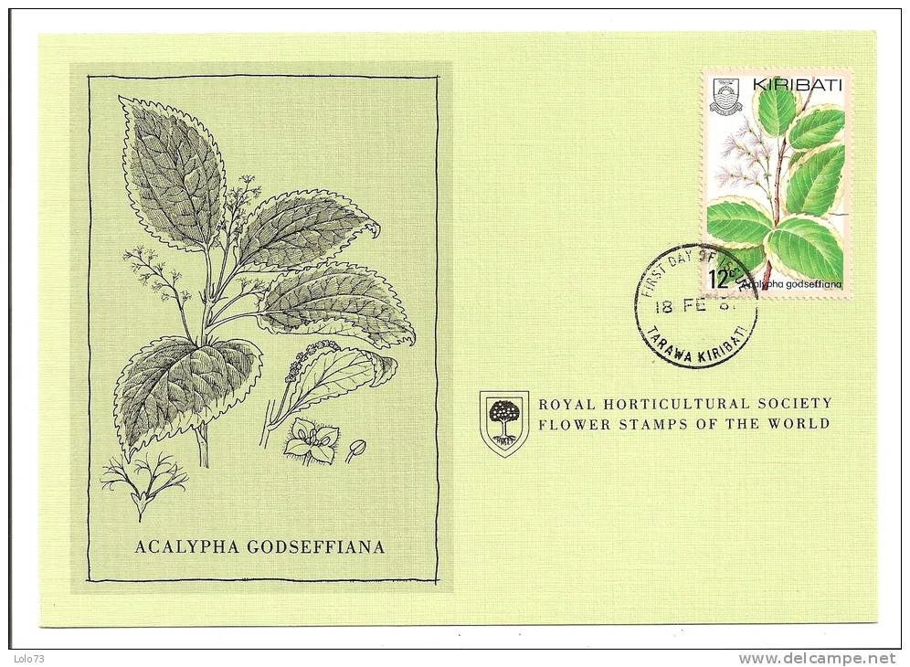 Carte 1er Jour - Kiribati - Fleur - Acalypha Godseffiana - Kiribati (1979-...)