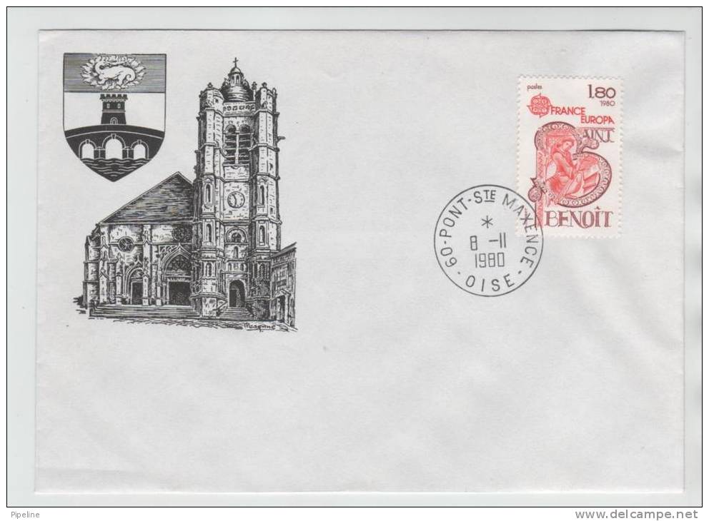 France Cover With EUROPA CEPT Stamp Pont Maxence Oise 8-11-1980 With Cachet - Lettres & Documents