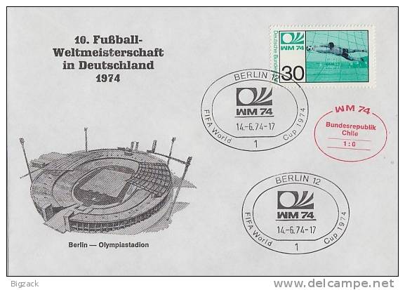 Bund 12 Briefe Zur 10.Fußball-WM In Deutschland Mit Ergebnissen Lesen Und Ansehen!!!!!!!!!!!!!! - 1974 – Germania Ovest