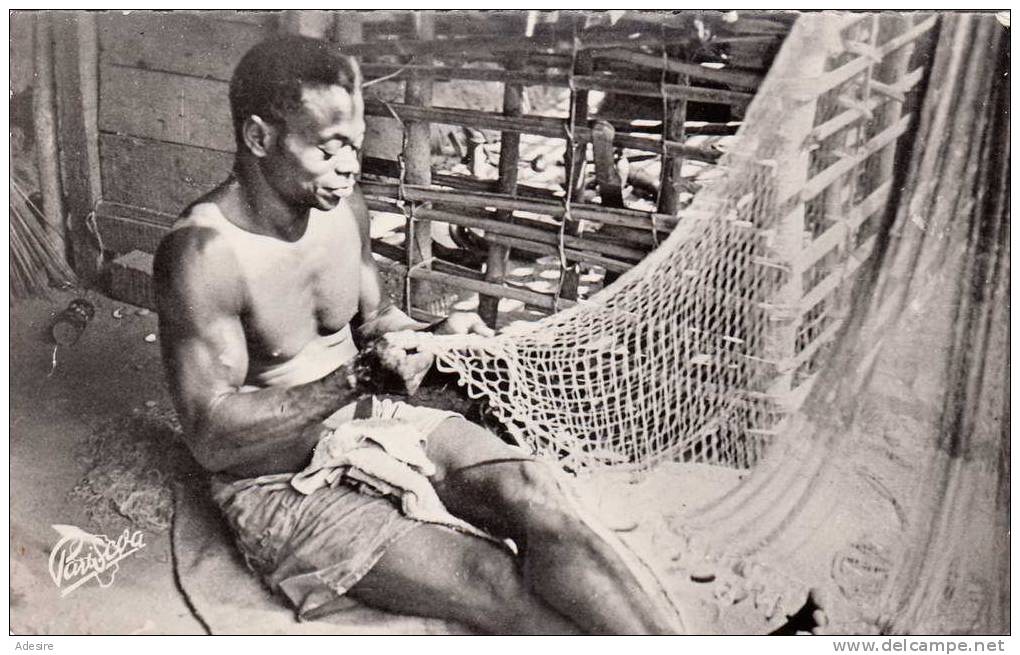 Afrika Noire, Pècheur, Fotokarte Um 1950, Nicht Gelaufen, Beschrieben - Ohne Zuordnung