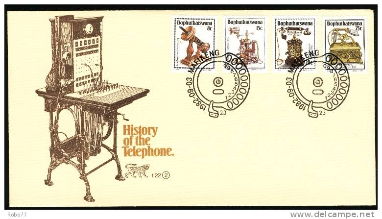 Bophutatswana FDC Cover. History Of The Telephone. Mafikeng. 1982.09.03.  (H41c004) - Bofutatsuana