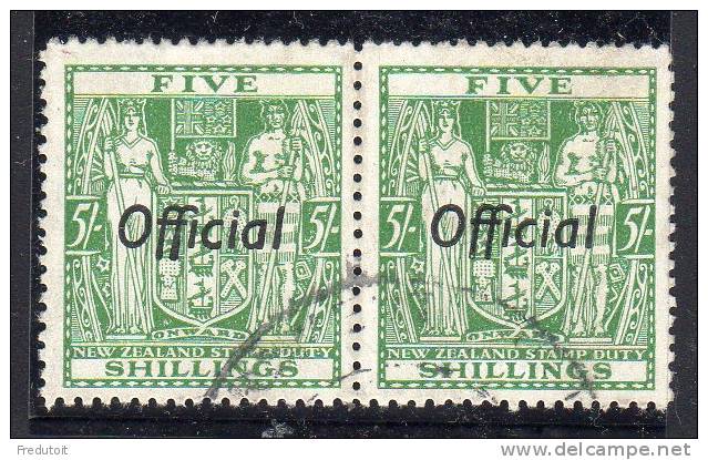 NOUVELLE  ZELANDE - TIMBRES DE SERVICE N° 82  X2  Obl  (1938) - Oficiales