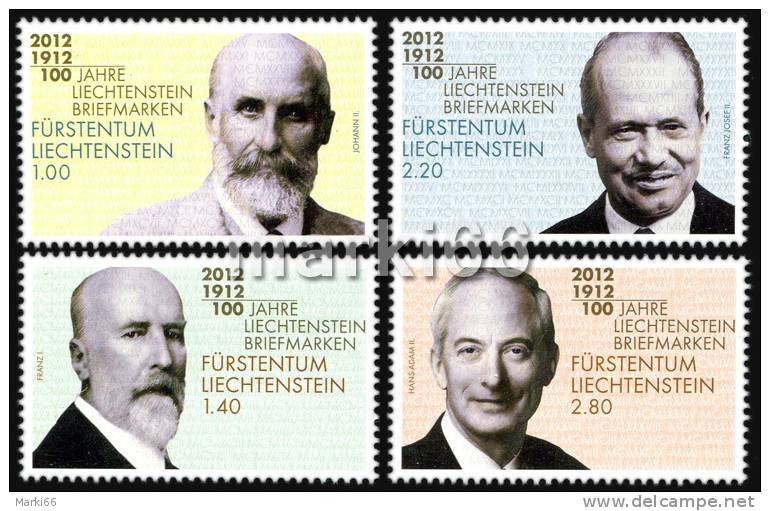 Liechtenstein - 2012 - Centenary Of Liechtenstein Stamps - Mint Stamp Set - Nuevos