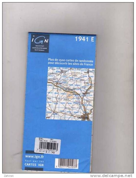 I.G.N. -  1941 E - Séris Bleue - St-Nicolas De La Grave - Compatible G.P.S - Cartes Topographiques