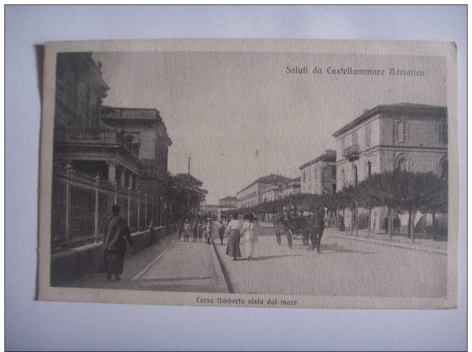 CARTOLINA CASTELLAMARE ADRIATICO-1923  VIAGGIATA  ANIMATA - Pescara