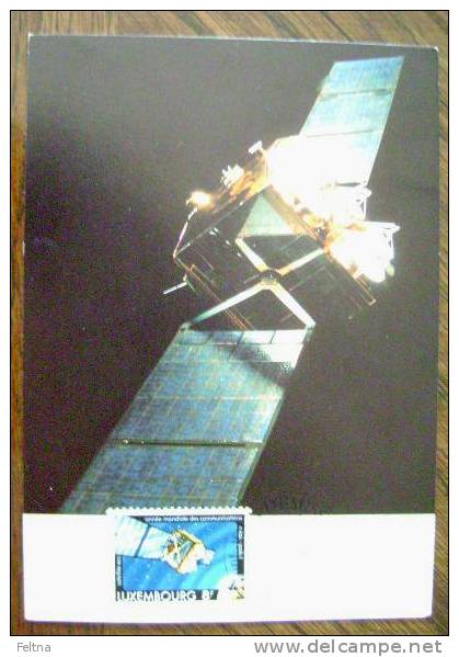 1983 LUXEMBOURG MC MAXIMUM CARD SATELLITE YEAR OF COMMUNICATIONS SPACE - Europe