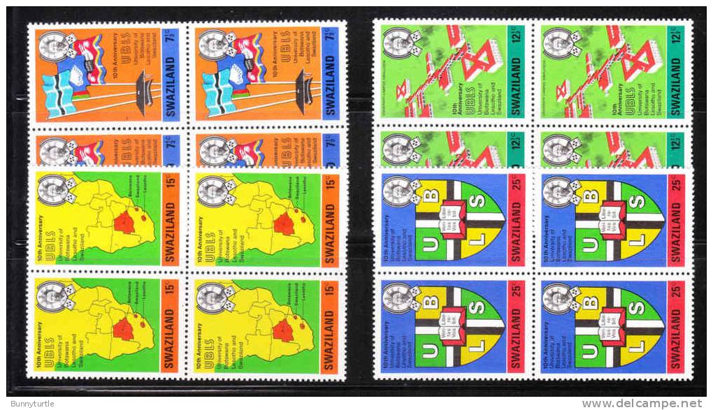 Swaziland 1974 University Botswana Lesotho Flag Map Shield Blk Of 4 MNH - Swaziland (1968-...)