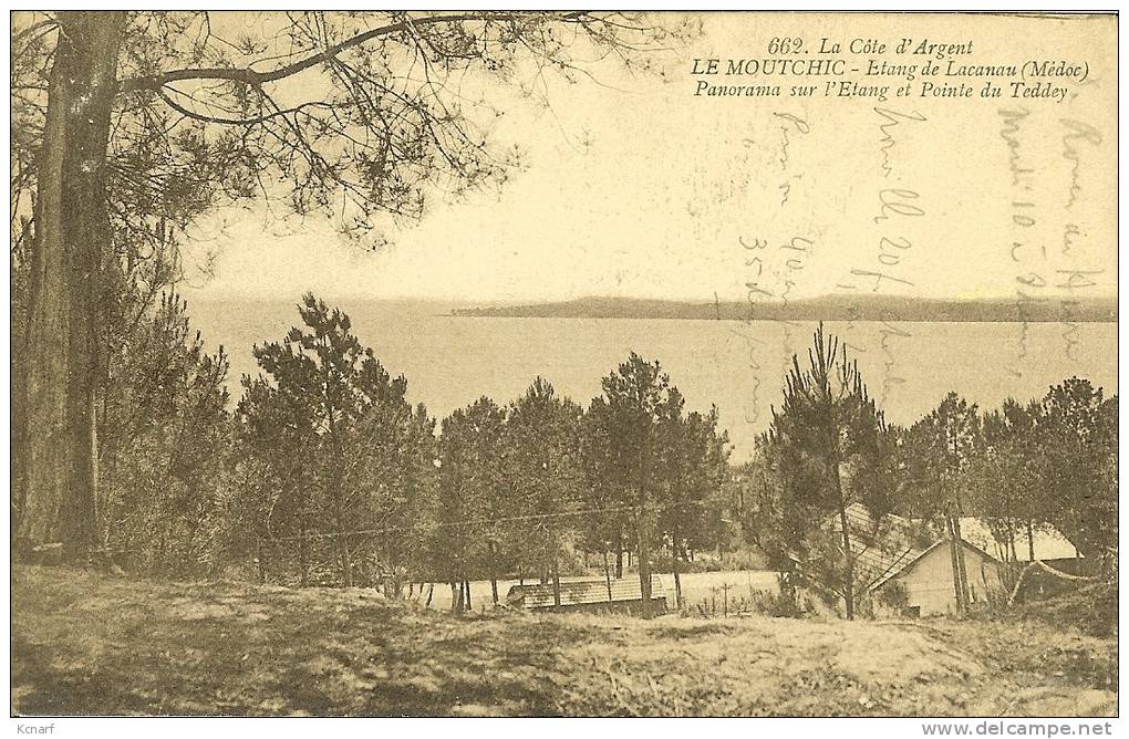 CP De LE MOUTCHIC " étang De Lacanau , Panorama Sur L'étang Et Pointe Du Teddey " . - Lesparre Medoc