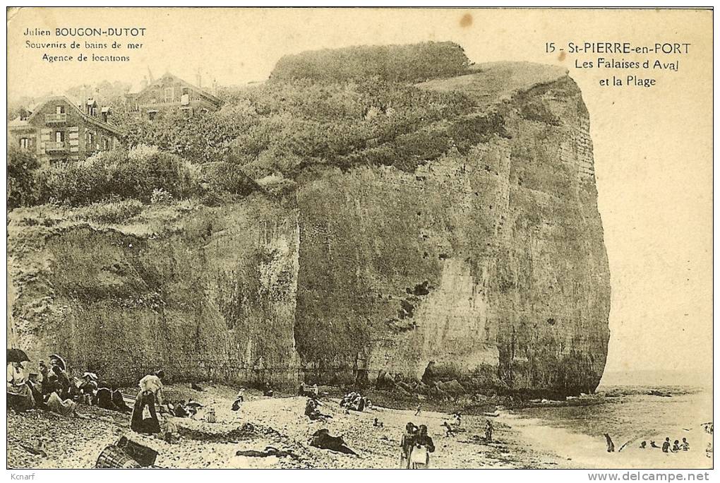 CP De ST-PIERRE-en-PORT " Les Falaises D'Aval Et La Plage " . - Valmont