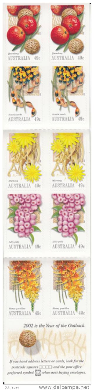 Australia Booklet Scott #2090a 49c Bush Tucker - Quandong, Acacia Seeds, Murnong, Lilly-pilly, Honey Grevillea - Markenheftchen