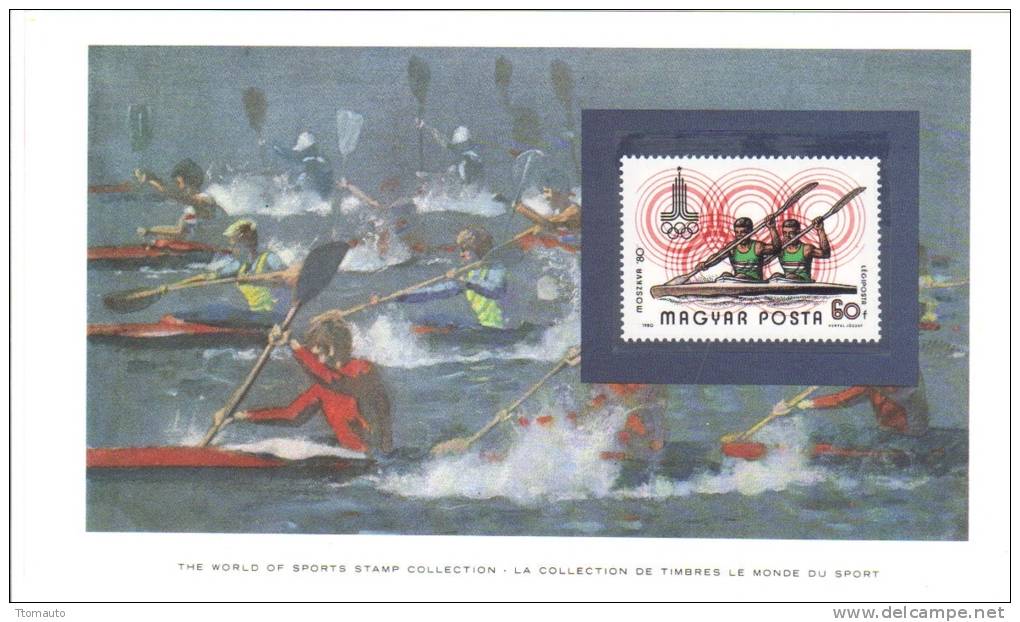 World Of Sports Display Card  -  Mint Hungary Stamp  -  TWO-MAN KAYAK - Kanu