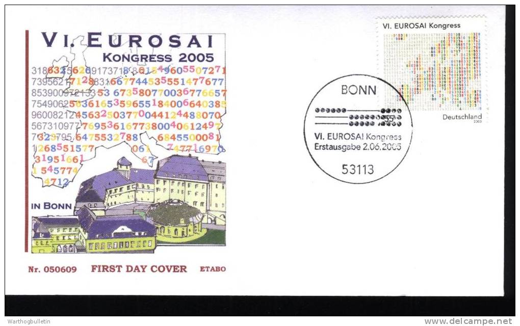 2005 German FDC "Eurosai Congress" With Bonn Cancel - Otros & Sin Clasificación