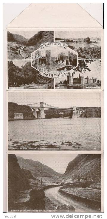 ### Lettre Postale Oblitérée écrite Contenant 6 Vues Des Galles Du Nord Au Royaume Uni, 1954 - Caernarvonshire