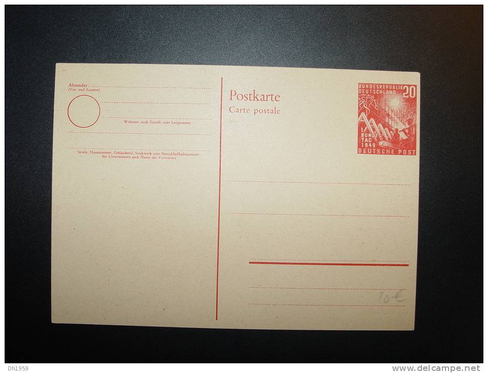 ENTIER POSTALE 2 RFA 1949 GANZSACHE STATIONERY.......................................................................... - Cartes Postales - Neuves