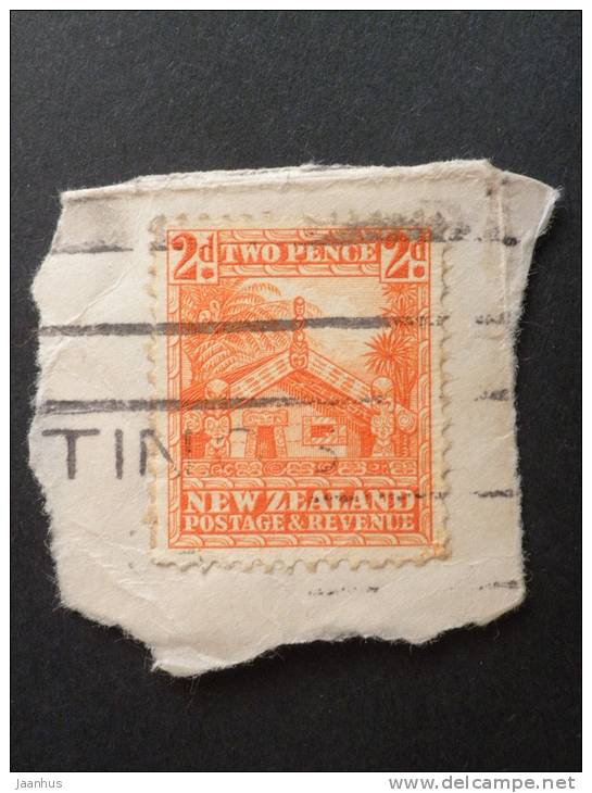 New Zealand - 1935 - Mi.nr.192  - Used - Local Representations - Carved Maori House - Definitives - On Paper - Usados