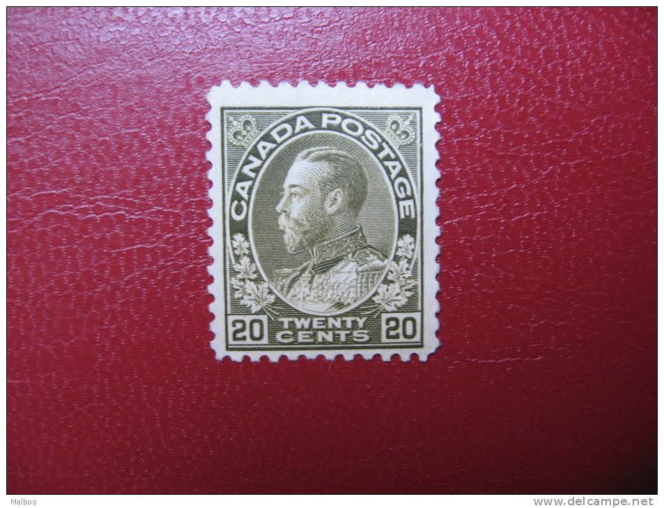 CANADA  1911  (*) S&G #  212   - P12 - Sans Gomme - Without Gum - Olive Green - Neufs