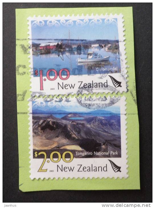 New Zealand - 2003 - Mi.nr.2088,2086 - Used - Landscapes - Tongariro National Park, Coromandel - Definitives - On Paper - Gebruikt