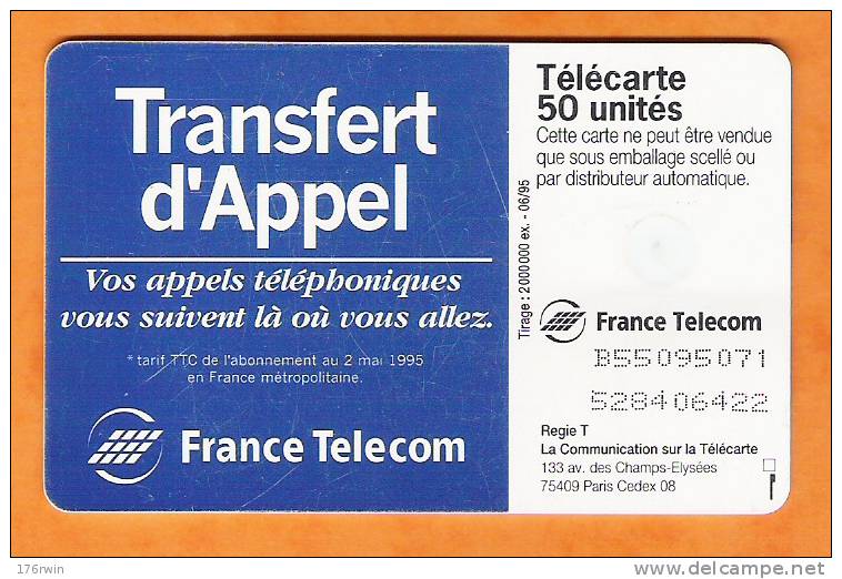 TELECARTE  1995   Transfert D'Appel  50 Unités - 1995