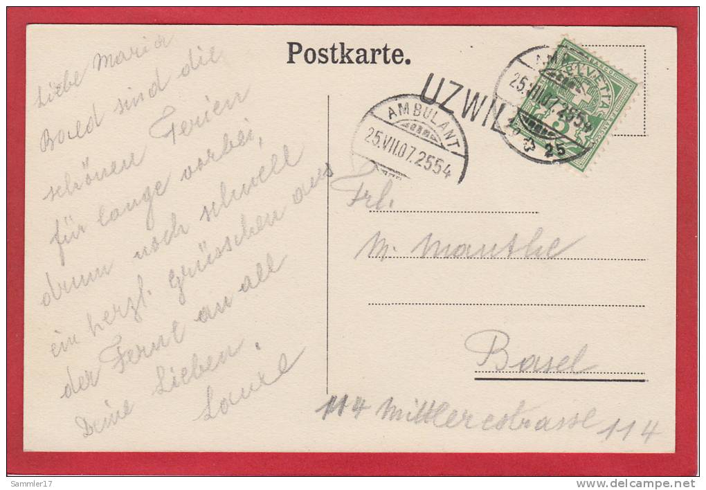 UZWIL, 1907, AMBULANT-STEMPEL - Uzwil