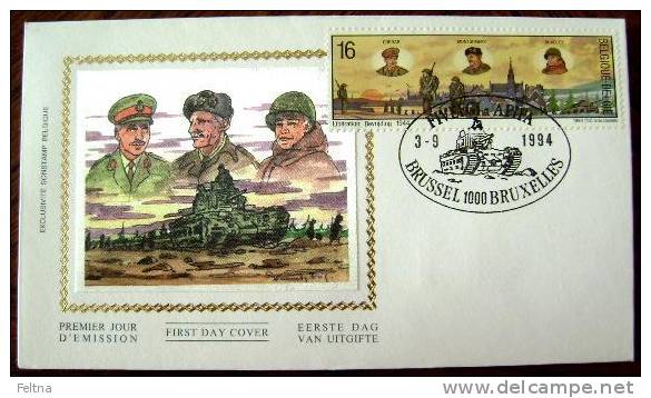 1994 BELGIUM FDC 50 YEARS OF LIBERATION MONTGOMERY TANK - Militaria