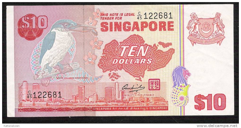 SINGAPORE  P11a    10  DOLLARS  1976     AUNC. - Singapour