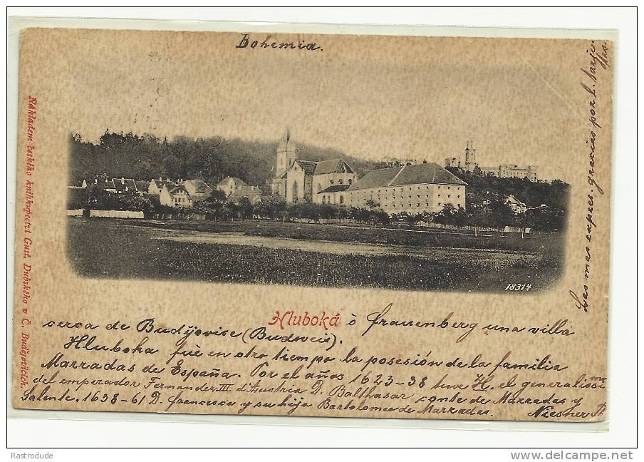 Österreich Ca. 1900 Hluboka – Frauenburg AK Nach Spanien MeF - Lettres & Documents