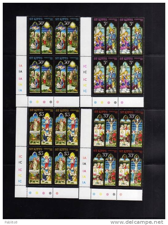 ST. KITTS 1981 NATALE - CHRISTMAS BLOCK OF 4 - NOËL - NAVIDAD - NATAL MNH QUARTINA - St.Kitts And Nevis ( 1983-...)