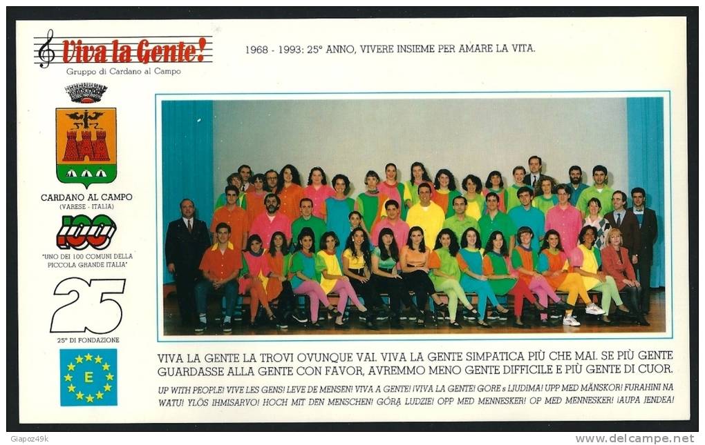 ● ITALIA 1993 ֍ 25° VIVA LA GENTE / Musica / Cardano Al Campo - CARTOLINA  Edizione Privata - Maximumkaarten