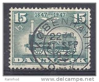 DENMARK 1947 Centenary Of Danish Railways. - Train Green - 15ore FU - Used Stamps