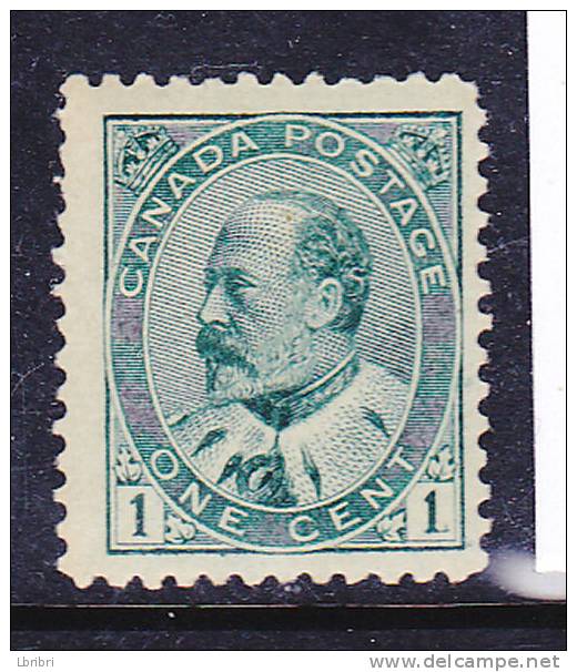 CANADA N° 78 1C VERT EDOUARD VII NEUF AVEC CHARNIERE - Unused Stamps