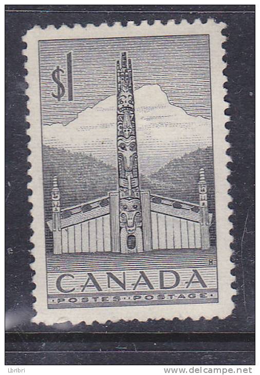 CANADA N° 256 1D NOIR SÉRIE COURANTE TOTEM NEUF SANS CHARNIERE - Neufs